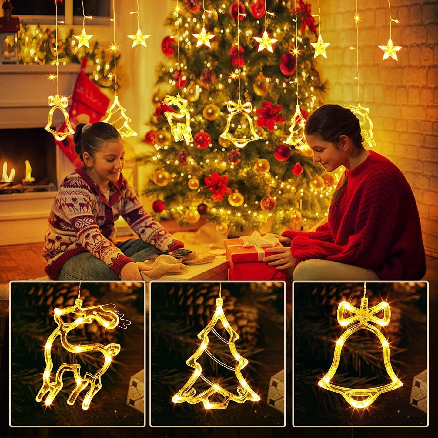 Warm White LED Festive Curtain Lights™
